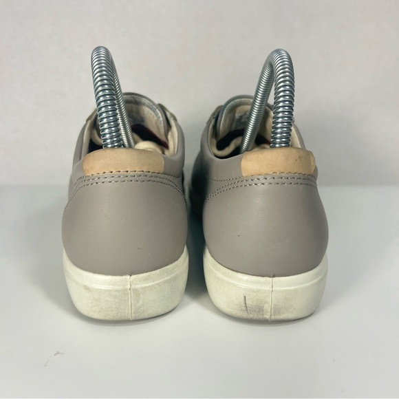 Ecco Soft 7 Oyster Grey Leather Lace-up Comfort Sneaker Shoe Casual Women’s Sz 6 - Picture 10 of 15